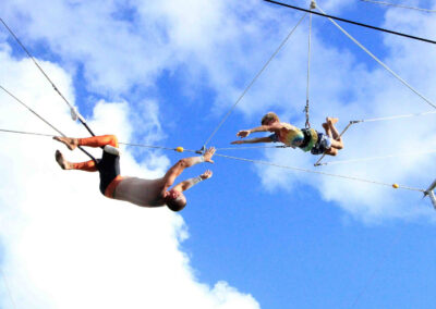 Catch mid-air in kids mixed flying trapeze and circus class in Sydney